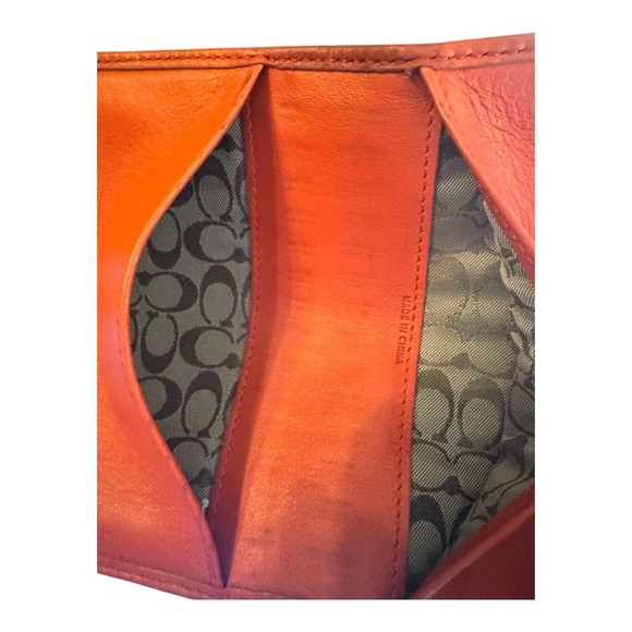 Coach Red Leather Wallet with Snap Closure - Picture 2 of 11
